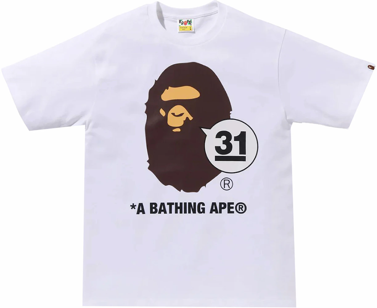 BAPE A Bathing Ape 31st Anniversary Ape Head Tee White 男装 - SS24 - CN