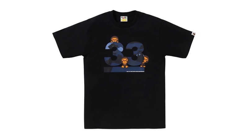 BAPE A Bathing Ape 33rd Anniv. Baby Milo Tee Black/Navy Men's