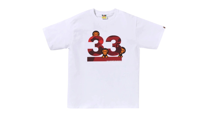 BAPE A Bathing Ape 33rd Anniv. Baby Milo Tee White/Red Men's