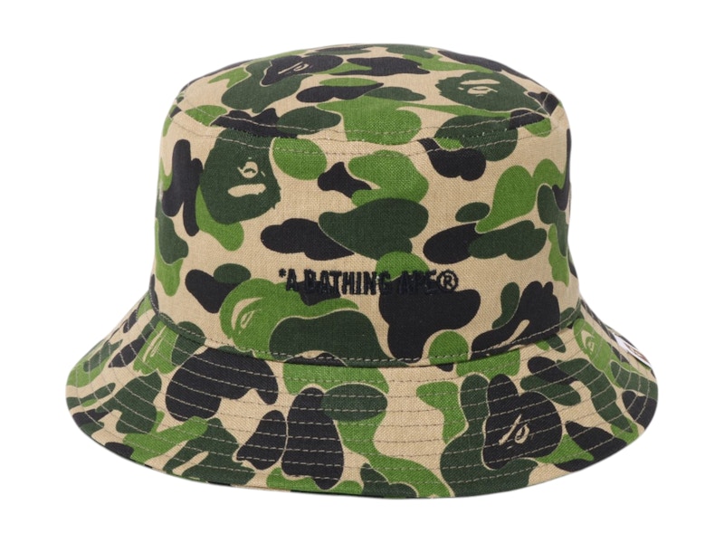 Pre-owned Bape A Bathing Ape Abc Camo Logo Bucket Hat In Green