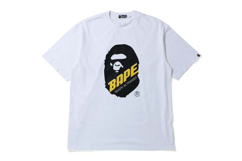 BAPE A Bathing Ape (B)Ape In Transit Ape Head Oversized Tee White