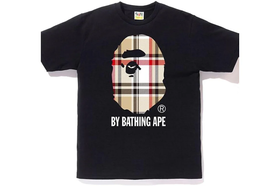 Camiseta BAPE A Bathing Ape Check by Bathing en negro/beige