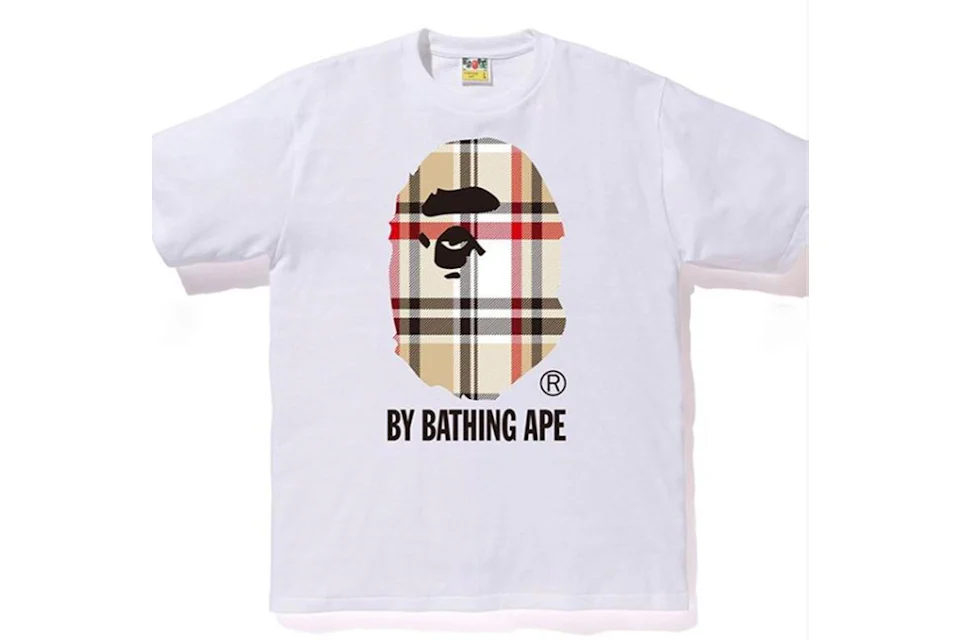 BAPE A Bathing Ape 格紋 by Bathing T恤白色/米色