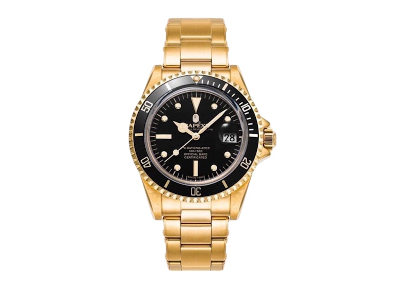BAPE A Bathing Ape Classic Type 1 BAPEX Watch Gold