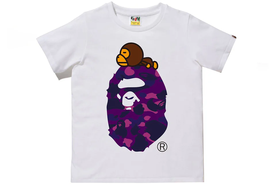 BAPE A Bathing Ape Color Camo Milo On Big Ape Relaxed Tee White/Purple