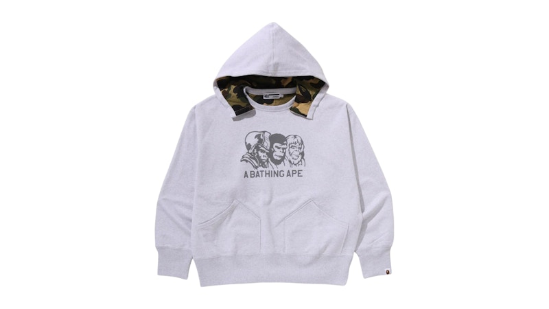 Pre-owned Bape Men's  A Bathing Ape Double Face Pullover Legacy Hoodie In Gray
