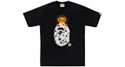 BAPE A Bathing Ape Tee Mimetico Milo On Ape Head Floreale Nero