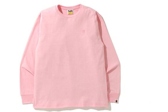 BAPE A Bathing Ape Head One Point L/S Tee Pure Pink