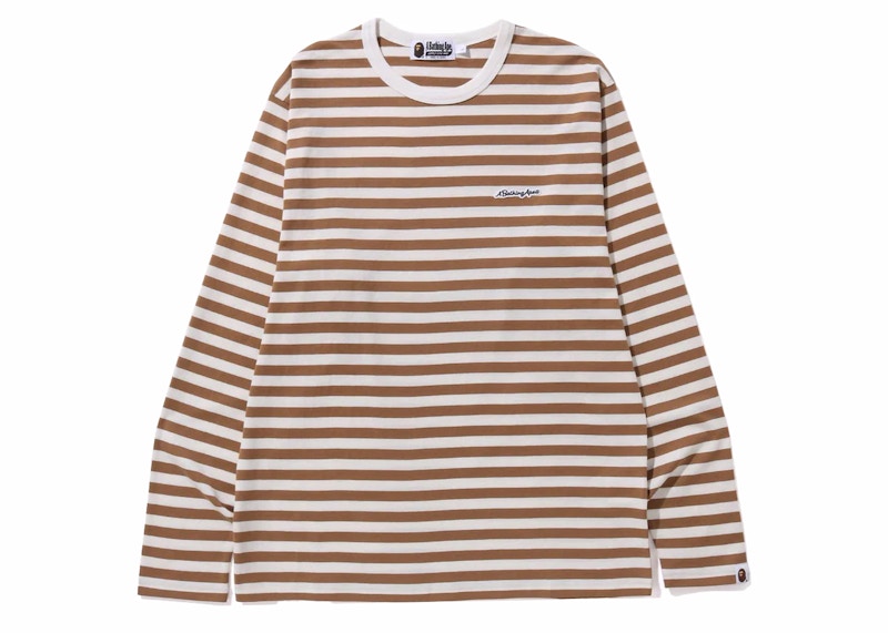 BAPE A Bathing Ape Hoop L/S Tee Brown Men's - FW23 - US