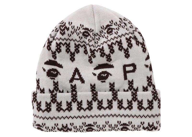 BAPE A Bathing Ape Knit Cap Ivory - FW23 - US