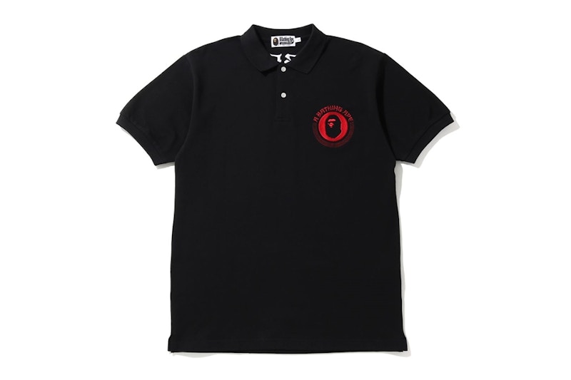 BAPE A Bathing Ape Lettered Polo Black