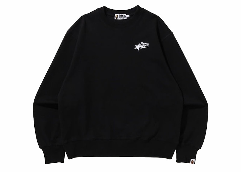 BAPE A Bathing Ape Bape Sta Logo Relaxed Fit Crewneck Black