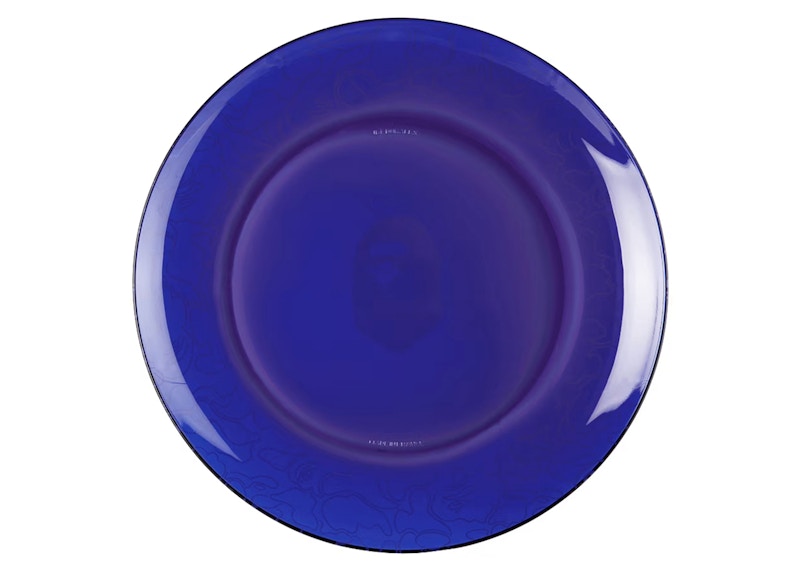 Pre-owned Bape Men's  A Bathing Ape Neon Camo Glass Plate In Blue