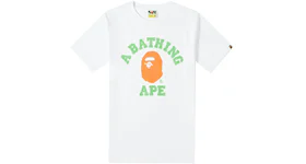 BAPE A Bathing Ape Neon College Tee White