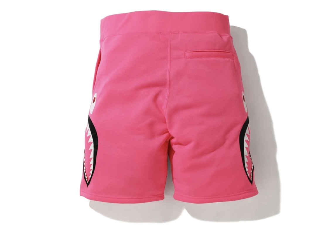 BAPE A Bathing Ape Neon Shark Sweat Shorts Pink Men's - US