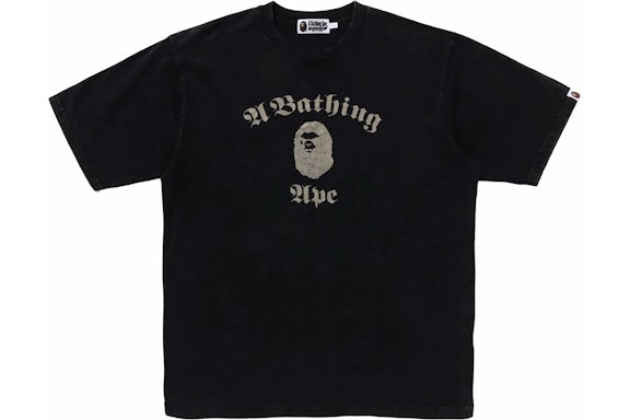 BAPE A Bathing Ape Overdye Relaxed Fit T-Shirt Schwarz