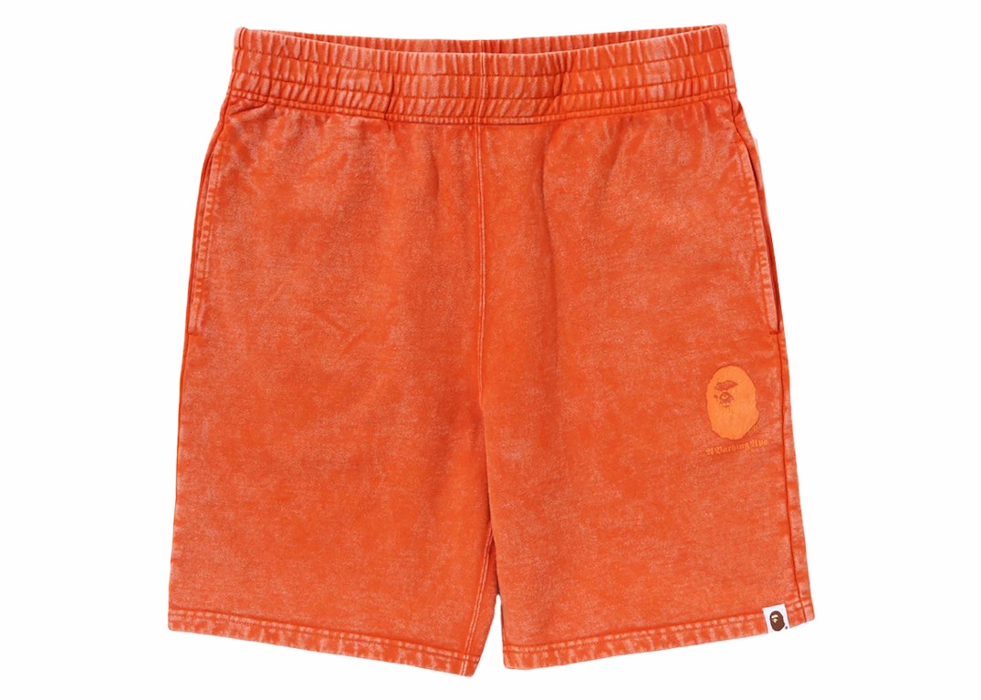 Pre-owned Bape A Bathing Ape Overdye Sweat Shorts Orange