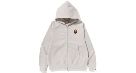 BAPE A Bathing Ape Relaxed Fit Full Zip Hoodie Ivory
