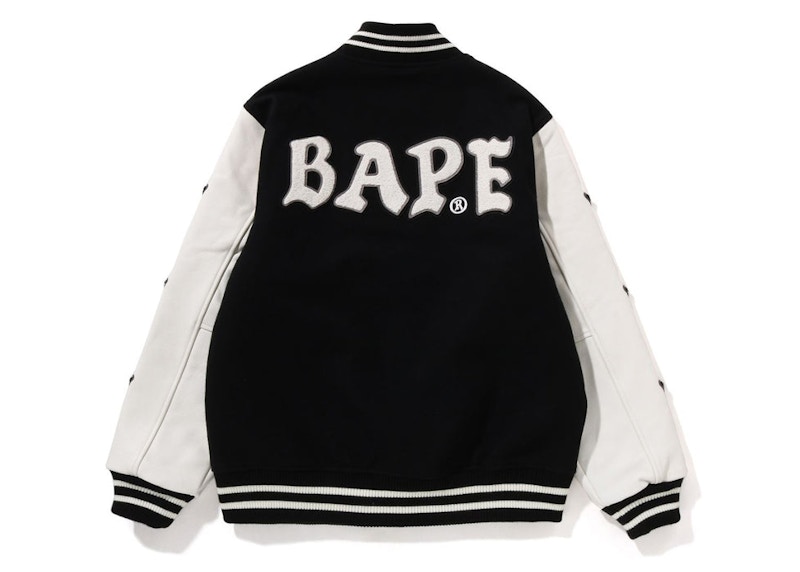 BAPE A Bathing Ape Relaxed Fit Varsity Jacket Black Men's - FW22 - US