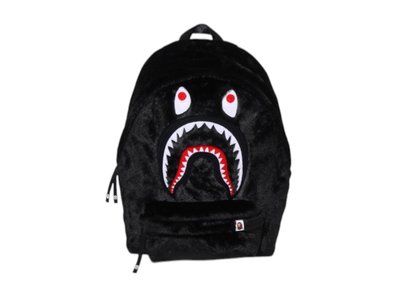 Pre-owned Bape A Bathing Ape Shark Fur Daypack In Black