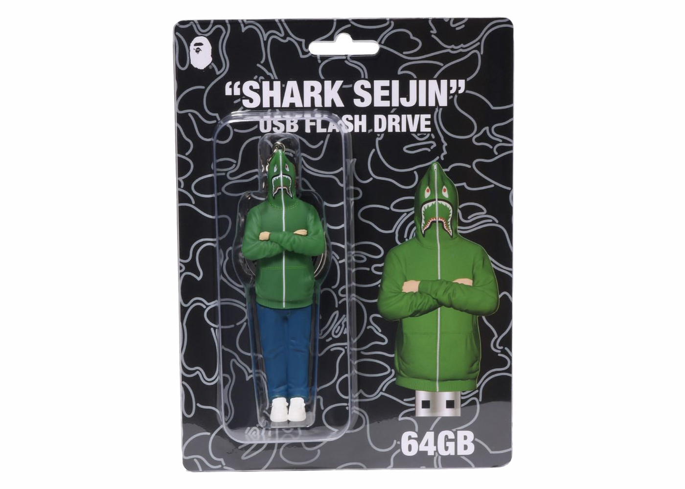 BAPE A Bathing Ape Shark Seijin 64 GB USB Flash Drive Green - FW23 ...