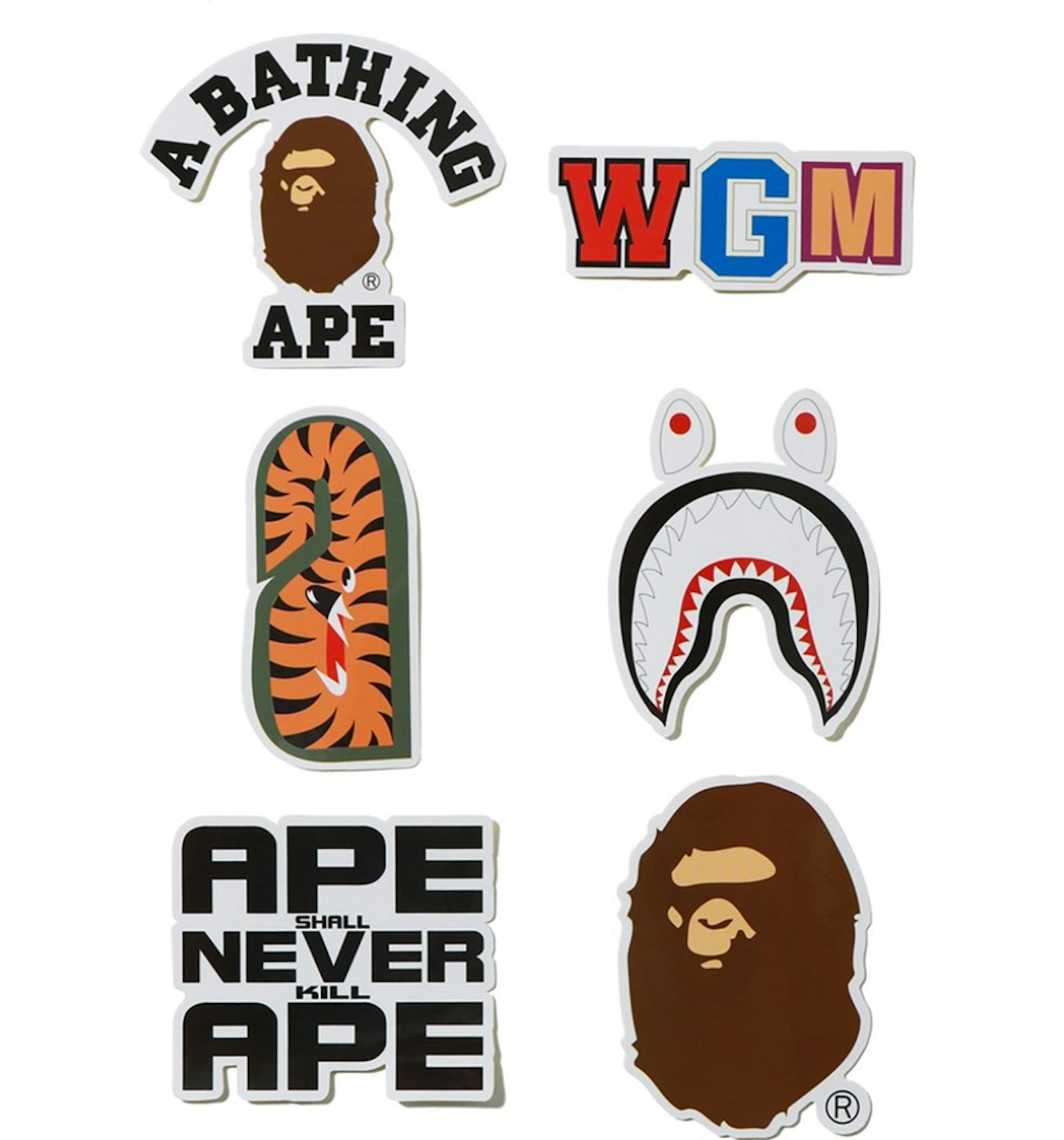 BAPE A Bathing Ape Sticker Pack Multi
