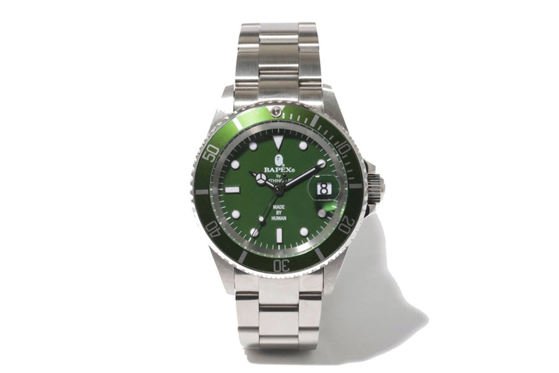 Pre-owned Bape A Bathing Ape Type 1 X Watch (2013) Green/silver