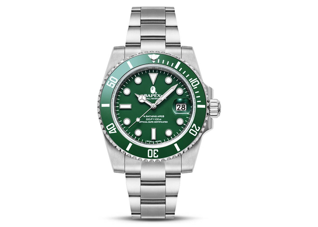 Pre-owned Bape A Bathing Ape Type 1 X Watch (2022) Green Silver