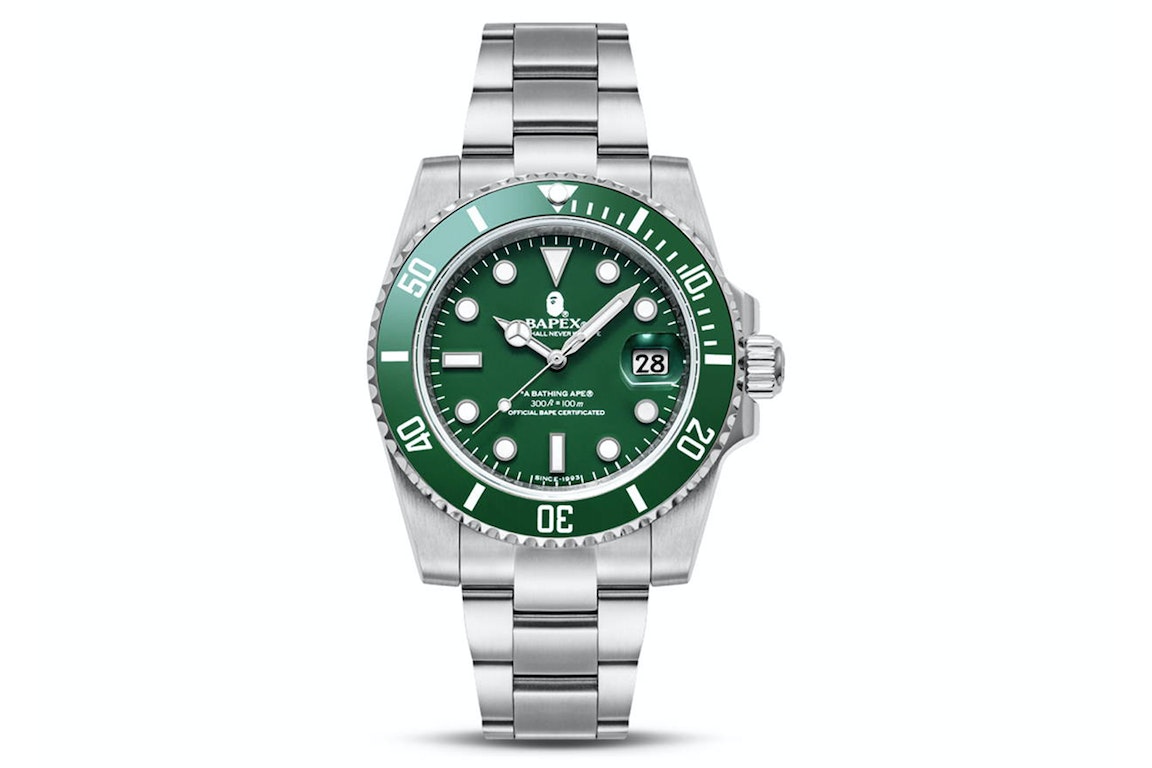 Pre-owned Bape A Bathing Ape Type 1 X Watch (2022) Green Silver