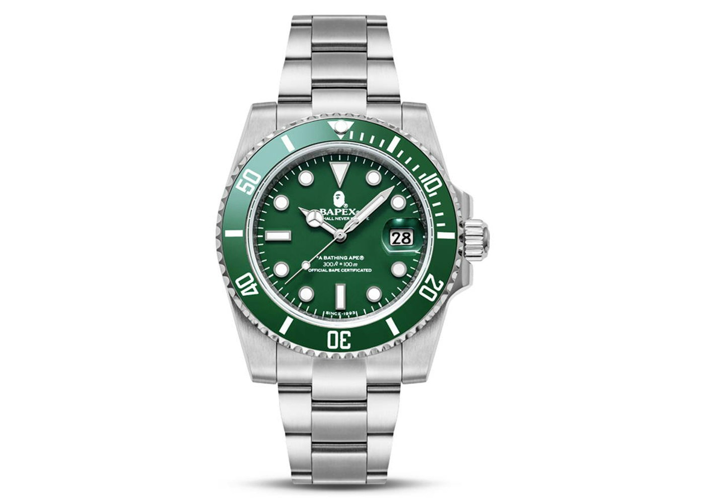 BAPE A Bathing Ape Type Bapex Watch (2022) Green Silver FW22 CN