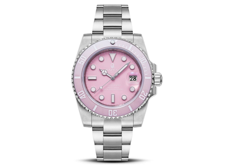 BAPE A Bathing Ape Type 1 Bapex Watch (2022) Pink Silver