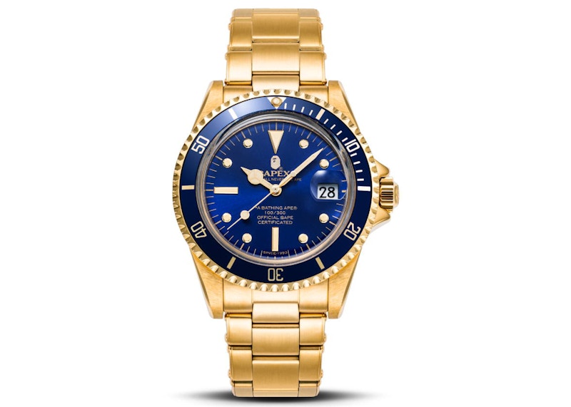 BAPE A Bathing Ape Type 1 Bapex Watch Gold Blue Men's - FW22 - US