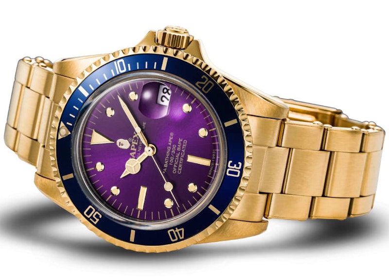 BAPE A Bathing Ape Type 1 Bapex Watch Gold Purple Men's - FW22 - US