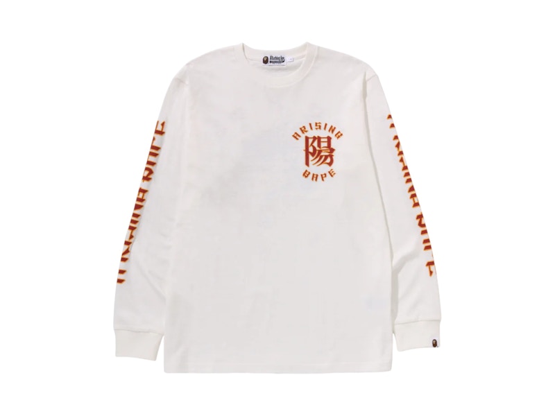 BAPE A Rising Bape LS Tee White