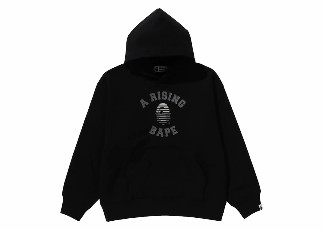 Pre-owned Bape A Rising  Relaxed Fit Pullover Hoodie Black