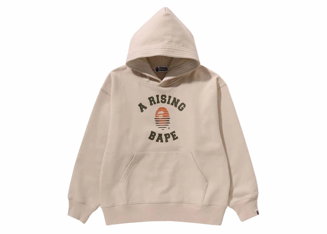 Pre-owned Bape A Rising  Relaxed Fit Pullover Hoodie Ivory