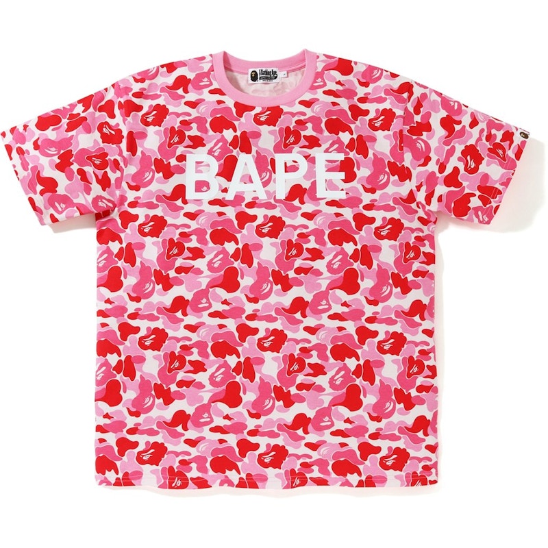 a bathing ape pink t shirt