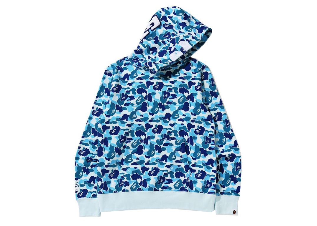 Pre-owned Bape Abc Camo 2nd Ape Wide Fit Pullover Hoodie Blue