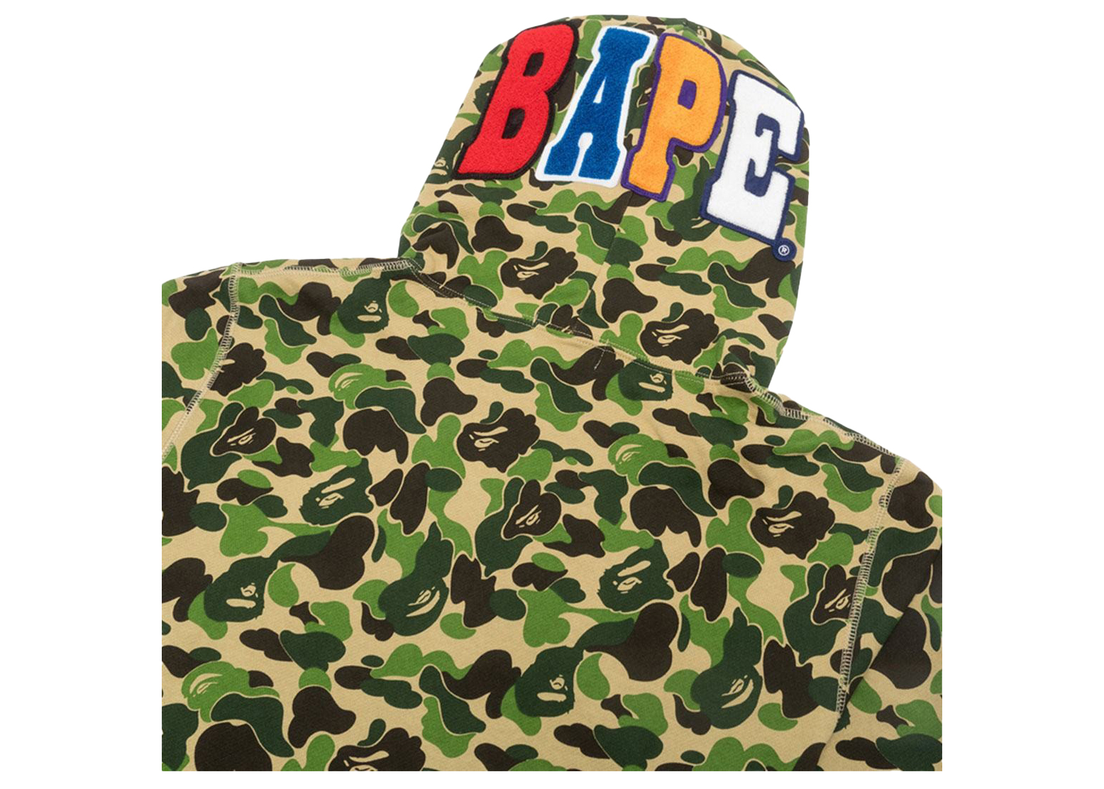 BAPE ABC Camo 2nd Ape Wide Pullover Hoodie Green Men's - US