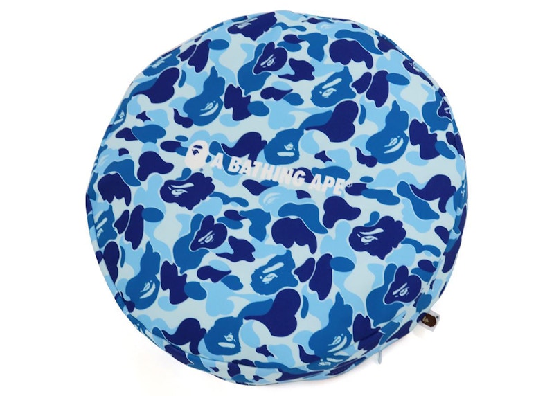 BAPE ABC Camo A Bathing Ape Circle Fluffy Beads Cushion Blue