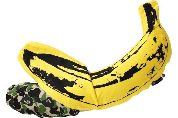 BAPE ABC Camouflage Andy Warhol Coussin banane (petit) vert