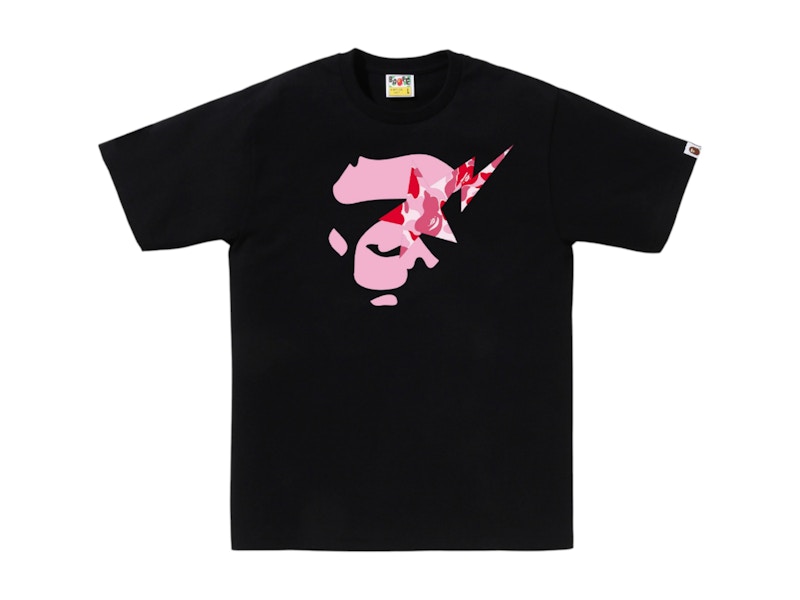 BAPE ABC Camo Ape Face Sta Tee Black/Pink Men's - SS25 - US