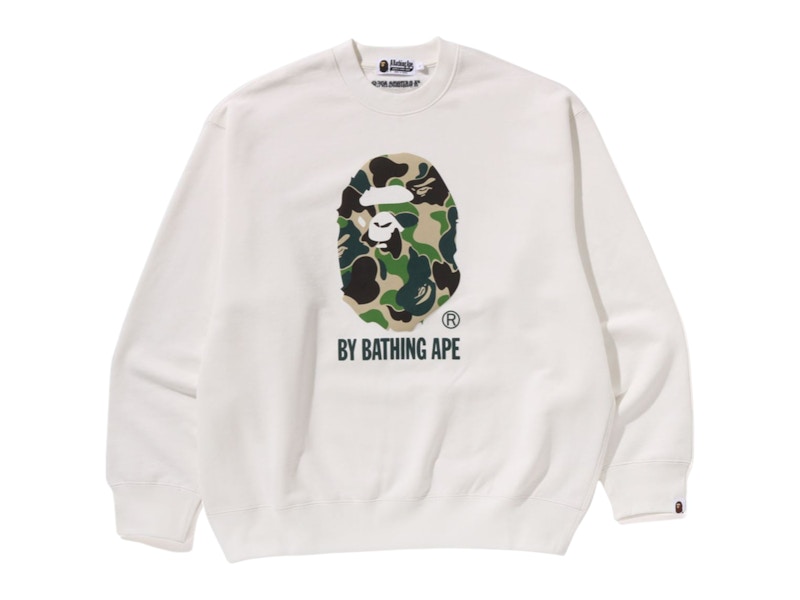 トップス ABC CAMO BY BATHING APE CREWNECK SWEAT BAPE ABC Camo Ape Head Relax Fit Crewneck Sweatshirt Ivory