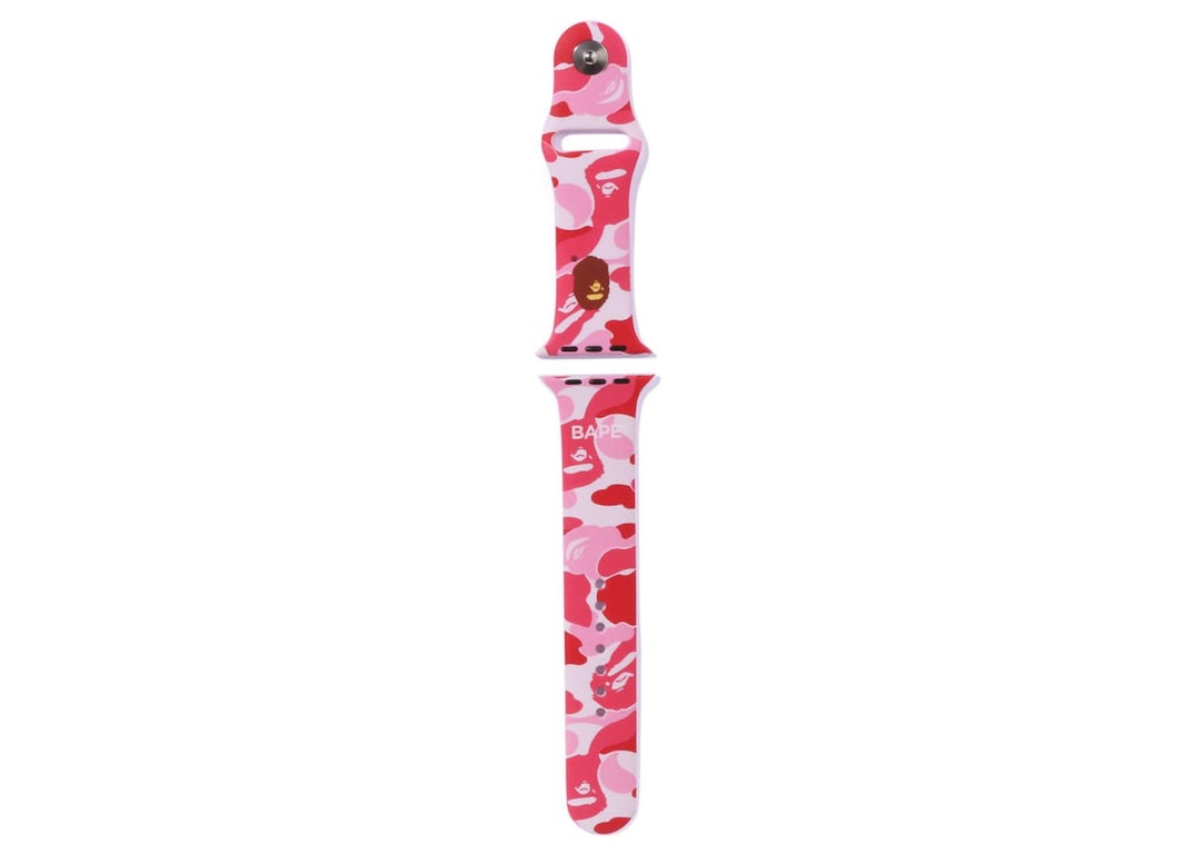 Pre-owned Bape Abc Camo Apple Watch Band (41/45mm) Pink