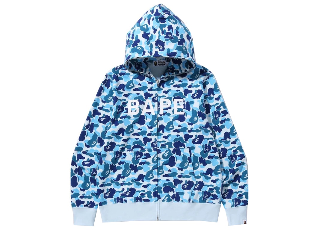 Pre-owned Bape Abc Camo  Full Zip Hoodie Blue