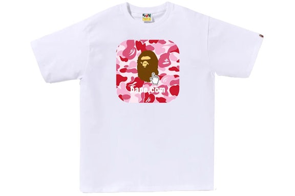 BAPE ABC Tarnfarbe BAPE Online ABC Tee Weiß/Rosa