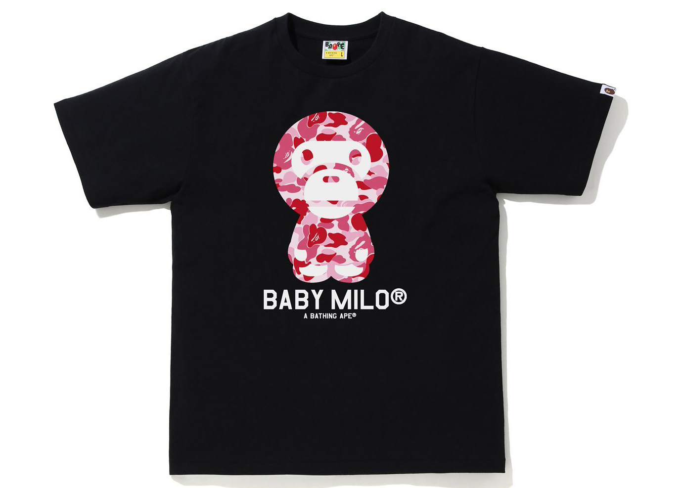 BAPE ABC Camo Baby Milo Tee Black/Pink Men's - SS21 - US