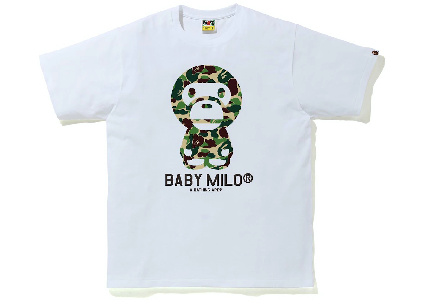 BAPE ABC Camo Baby Milo Tee White/Green Men's - SS21 - US