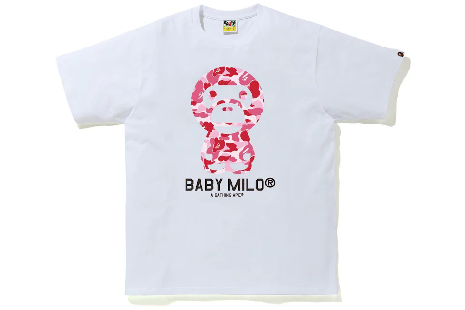 BAPE ABC Camo Baby Milo Tee White/Pink