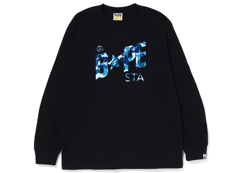 BAPE ABC Camo Bape Sta Logo L/S Tee Black Blue Men's - SS23